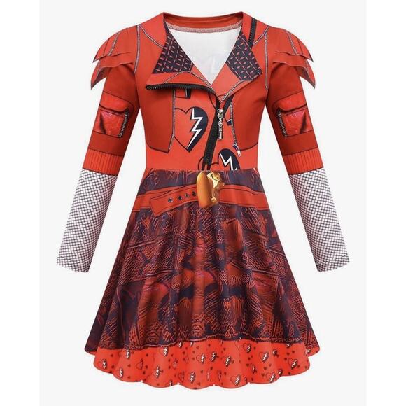 Disney Descendants 4 The Rise Of Red Costume with WIG Youth Medium 8 9 - Picture 2 of 6